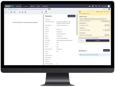 Phlexglobal v23 - Automated Document Remediation Screen